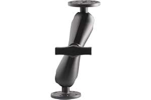 AGEofDMS Soporte AMPS de 1.5 Pulgadas, Soporte de Doble Bola, Fundición de Aluminio, Brazo de Doble Enchufe con Adaptador de Bola de 38mm/1.5''/C, Compatible con RAM y Más