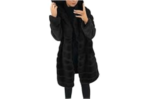 EMUKFD Women Casaul Long Faux Fur Coat Winter Spring Fall Fashion Jacket Thermal Loose Oversized Jacket Hooded Outwear Abrigo de peluche largo casaul para mujeres