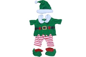SPLODGE TEDDY PARTIES Ropa para Osito de Peluche - Traje de Duende navideño - Tamaño del Osito: 40 cm