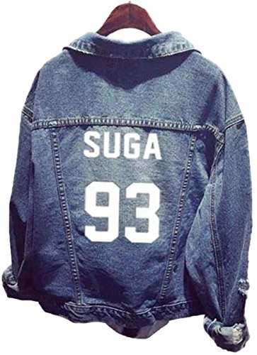 SERAPHY Unisex BTS Jeansjacke für Army BTS KPOP Hoodies Kapuzenpullover Suga Jin Jimin Jung Kook J-Hope Rap-Monster V 93 SUGA