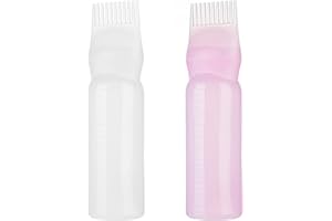 KARJIAJA 2 Stücke Haarfärbemittel Pinsel Flasche, Wurzelkamm Applikator Haarfärbemittelkamm Haarfärbemittel Flasche Applikator Bürste Haarfärbemittel Grundwerkzeuge Applikator Flasche Haare Shampoo Öl Kamm
