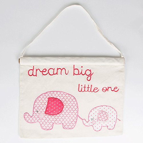 MaSaYa Dream big little one pink elephant banner
