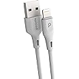 Porodo New PVC Compatible with Lightning Cable 2M 2.4A, Fast Charging Cable Power Delivery, Flexible, Durable, High Speed Data Transfer - White