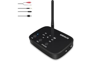 SIMOLIO Bluetooth 5.0 Transmitter for TV, aptX Low Latency & aptX HD Bluetooth Audio Adapter for BT Headphones/Speakers, Optical/RCA/AUX/USB, Connect to 2 Headsets Simultaneously, Class 1, 197ft Range