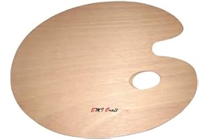 EMI Craft Palette de Peintre - Palette à Peinture Ovale en Bois - 20 x 30 cm-épaisseur : 5 mm