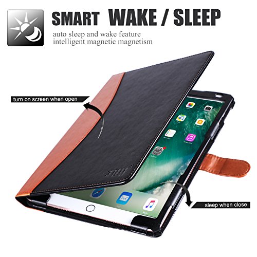iPad Pro 10.5 Hülle, iPad Pro 10.5, Fyy® [Super Funktionsserien] Hochwertige Kunstleder Hülle mit Halterungen für Karten, Notizen für Apple iPad 10.5 Zoll (2017 ), Schwarz+Braun (mit automatischer Schlaf/ Weck-Funktion) - 3