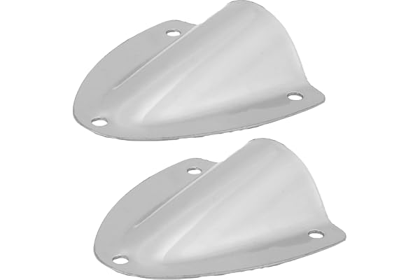 Tissting 2 stycken clamshell vener, trådgenomföring skydd polerat rostfritt stål kabelventilation skydd för marin yacht båt
