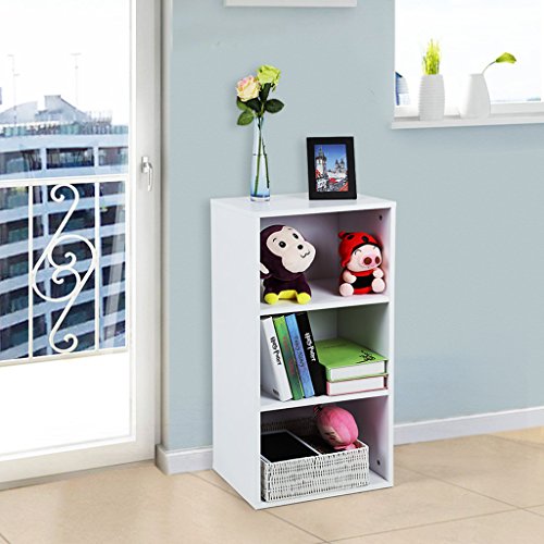 SONGMICS Meuble de Rangement Etagère DE 3 Casiers Bibliothèque Charge maximale de 30kg Blanc LBC103W