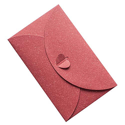 Oyfel enveloppes en Papier sobre de Tarjeta de Regalo Tarjetas de Felicitaciones Kraft colorées con Cierre de Corazón Navidad Artesanía DIY Día Cartas 17.5cm*10.8cm 12 Pcs