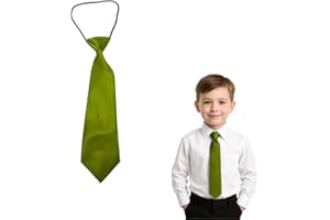 THE TIE COMPANY The Tie Co™ Kids Satin Elasticated Tie – Solid Plain Colour Pre-Tied Boys & Girls Neck Tie