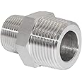 JoyTube Cellarbrew Reducer Hex Nipple, Male NPT Thread Reducing Stainless Steel Pipe Fitting 3/4" x 1/2" al1-830-eff 1