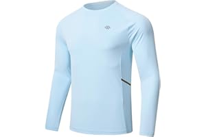 MoFiz Rashguard Anti-UV Homme Manches Longues T Shirt Séchage Rapide Surf UPF 50+ pour Natation Surf Plongée