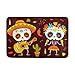 Produktbild Vidmkeo Day of The Dead Messico Skull Fußmatte für Außenbereiche aus Polyester, Rutschfest, für Küchentür, Außenbereich, 15,7 x 23,6 cm