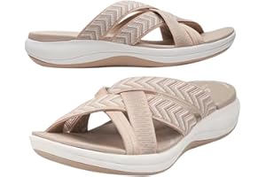 SNUGEASY Orthopedic Sandals Women, Arch Support Sandals Slippers, Cushion Walking Sandals for Women, Plantar Fasciitis Sandals, Ladies Summer Wedge Platform Sandals