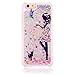 Produktbild KSHOP Handytasche Hülle für iPhone SE / iphone 5 / iphone 5S mit Flüssigkeit - Hartschale Backcover Case Schutzhülle Cover Wasser mit Schneekugel Sterne glitzernd Bling Bling Transparent mit Muster Animation - Rock Girl Mädchen