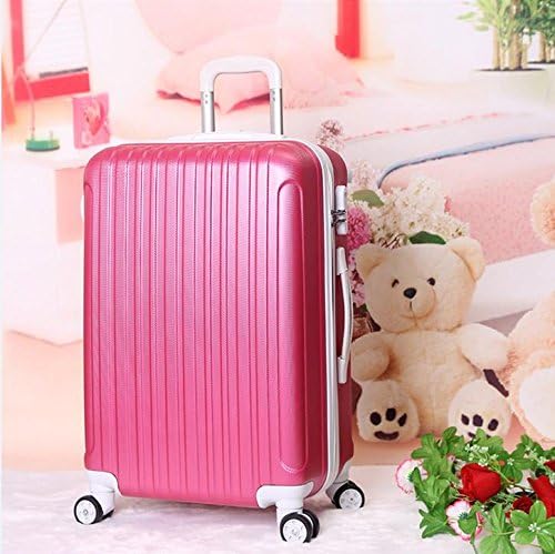 Xiuxiandianju 20inch 24inch foreign trade suitcase men ABS scrub password boarding box caster Travel Trolley Case (56-75L) , rose red , 24 inch
