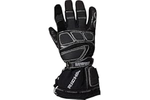 Richa Carbon Motorbike Motorcycle Waterproof Leather Winter Gloves - Black.XXL