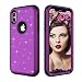 Produktbild Hybrid Stoßfest Schutzhülle für iPhone X, Aearl 3 in 1 Trefferfarbe Bling Glänzend Glitzer PC Schwer 360 Grad Voll Schutz Full Body Case Handy-Tasche Schale Handy-Hülle für iPhone X - Lila & Lila