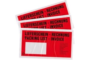 baytronic Dokumententaschen, DIN lang, rot schwarz bedruckt Lieferschein/Rechnung (1000 Stück)