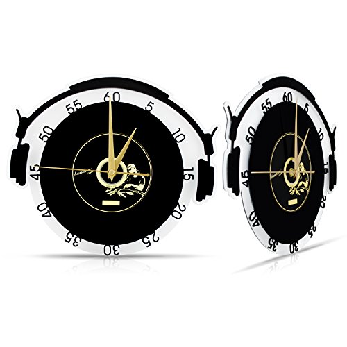 VENKON – Design Wanduhr mit Quarzuhrwerk – Modell „DJ at Work“ – ca. 27 x 31 cm - 7