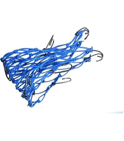 Rete Elastica Per Casco - 2 Pezzi 28x28cm Con 6 Ganci Per Bici, Moto E Bagagliaio Auto - Foto 5