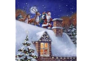 Ti-Flair 4 x Paper Napkins - Santa on Rooftop - Ideal for Decoupage/Napkin Art