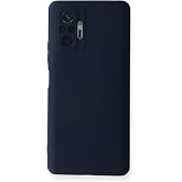 KZY Contact In-Cover Velvet Camera Protected Launch Silicone Case Compatible with Xiaomi Redmi Note 10 Pro - Navy Blue