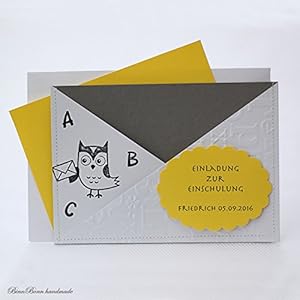 10 Einladungskarten Einladung Einschulung Schulanfang Brief Handarbeit binnbonn