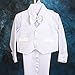 Dressy Daisy Baby Boy' 5 Pcs Set Formal Tuxedo Suits No Tail Wedding Baptism Christening Outfits Size 6-9 Months White