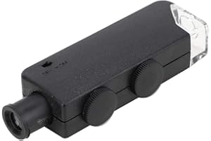 Walfront Microscope de Poche, 60-100X Réglable LED Éclairé Microscopes Poche Loupe Portable Loupe pour Observation, Mini Microscope Portable avec Zoom pour Enfants, Étudiants