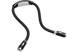 GRSTREE Reading Light for Books in Bed, Neck Reading Lamp Hands Free 4 LED Beads, 3 Adjustable Brightness, Neck Torch for Reading in Car, BBQ, Knitting, Black