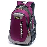 Outdoor Peak Unisex Jungend Oxford wasserdicht Büchertasche Rucksack Laptoptasche Unitasche Freizeitrucksack Schulrucksack Studententasche Daypacks Reisetasche(Lila)