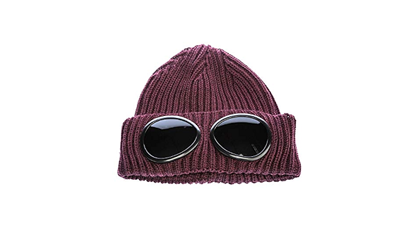 CP Company Goggle Beanie Hat in Plum 