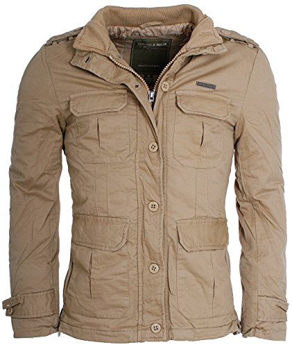 Young & Rich Herren Parka bergangs-Jacke Trenchcoat Vintage beige, Grsse: L