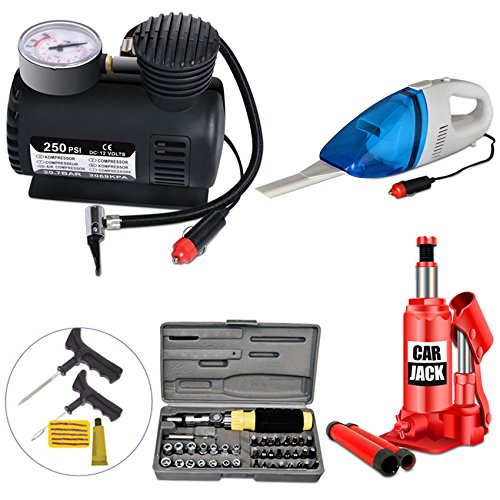 Varshine Combo Car Care Kit Include 3 Tonn Car Jack, Vaccum Cleaner, Air Pressure Pump 300 PSI, Water Gun, Car Cleaner Gloves, Model Super-327 RS.2667 (47.00% Off) - Amazon