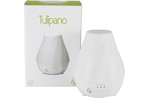 Gisa Wellness - TULIPANO - Diffusore di Aromi ed Oli Essenziali ad Ultrasuoni - 90ml - Per Aromaterapia e Cromoterapia - Ideale per Soggiorni o Uffici