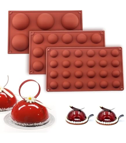 6 Gaten Siliconen Halve Vorm 6 Verpakkingen 6 Halve Len Voor Het Maken Van Chocoladebomcake Jelly Pudding Koepelmousse Zwart