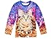 THENICE Women's Fashion Sport Pullovers Couples Sweater Sweatshirt T-shirt (Cat baby)