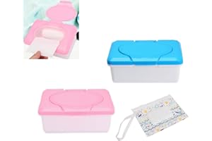 Sipiris 2PCS Distributeur de Lingettes Humides Pour Bébé 1PCS Pochette Lingette Humide Réutilisable Boîte de Mouchoirs Humides Distributeur de Lingettes Distributeur de Lingettes de Nettoyage
