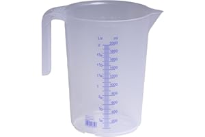 hünersdorff Caraffa graduata da 2.000 ml, PP, 2 scale Manico aperto, trasparente, impilabile
