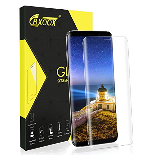 CRXOOX Cristal Templado para Samsung Galaxy S8, Protector de Pantalla, 9H Dureza, Alta Definicion 0.33mm, 3D Round Edge, Anti-Golpe, Fácil instalación