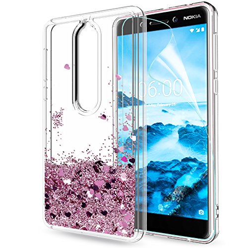 HandyhÃ¼lle Nokia 6 2018 Handy HÃ¼lle Glitzer,LeYi Neu Original HandyhÃ¼llen HandyhÃ¼lle Nokia 6 2018 Handy HÃ¼lle Cover Case Durchsichtig Transparent,SÃ¼ÃŸe MÃ¤dchen FlÃ¼ssig Bewegende Treibsand Transparent Durchsichtig Silikon TPU Bumper Hard HandyhÃ¼llen HÃ¼lle Nokia 6 2018 Smartphone Case Cover schutzhÃ¼lle mit HD- Schutzfolie fÃ¼r Nokia 6 2018 HandyhÃ¼lle Cover Handy HÃ¼llen Handycover Rot Rosa Rosegold
