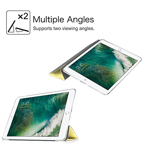 Fintie iPad 9.7 Zoll 2017 Hülle – Ultra Slim Superleicht Schutzhülle mit Lichtdurchlässig Rückseite Abdeckung Smart Cover Case Tasche mit Auto Schlaf / Wach und Standfunktion für Apple iPad 2017 Neue Modell, Weltkarte Antik - 7