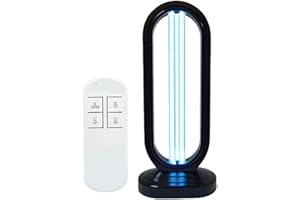 Usper UV Light Sanitizer, UV Ultraviolet Sanitizer Lamp for Cleaning Dust Mites, UVC Disinfection Lamp with 3- Speed Timing and Remote Control for Bed Bugs Mold Removal in Office Home (Black 1PCS)