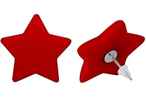 SOULCATS Soul-Cats® 1 paio di orecchini a bottone a stella realizzati in acrilico/acciaio inossidabile; rosso