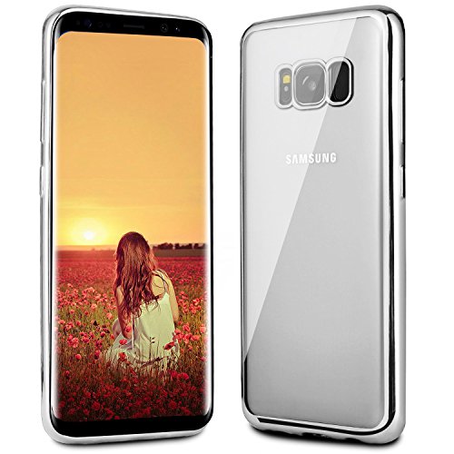 Funda Galaxy S8 Plus BIGMEDA Carcasa Samsung Galaxy S8 Plus TPU Flexible Silicona Protectora Case Ultra Slim Transparente Ultra Hibrida Protectora Case Cover para Samsung Galaxy S8 Plus Bumper Plata 