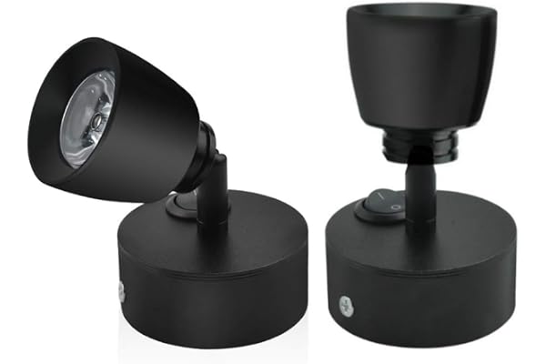 Luxvista 12V Lampe de Lecture LED 3W Lampe Noire Applique Murale Intérieure avec Interrupteur 180° Flexible RV Éclairage pour Bateau Voiture Caravane Camping-Car Yacht Van (Blanc Chaud)