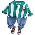 GOOGO GAAGA Printed T-shirt with Denim Pant for Boys - Cotton Clothing Set for Baby Boy | Soft Fabric Half Sleeves Tshirt | Regular Fit Kids Outfit, Black Color