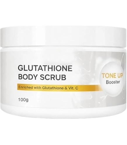 Skinflair Glutathione Body Scrub & Tone Up Booster, Brightening Exfoliating Body Wash For Radiant Skin, Glutathione Body Scrub With Rosehip & Sea Salt For All Skin Types (1pcs) Beauty