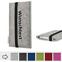 Filz Smartphonehülle COIMBRA aus Wollfilz mit Name - Maßanfertigung für alle Handymodelle z.B. Fairphone, iPhone, Samsung, Samsung - handgefertigte Handytaschen mit Wunschtext von flat.design